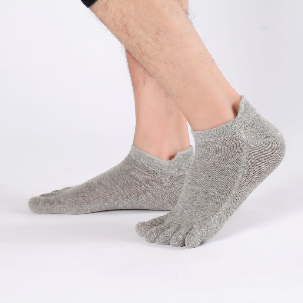 New arrival Men's Socks 5 colors solid Non Slip Massage Toe Heel Five Finger Socks meias masculinas high quality #48