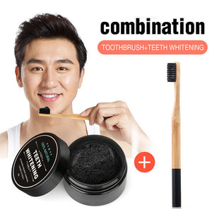 3 pcs Teeth Whitening Set Bamboo Charcoal Toothpaste Strong Formula Whitening Tooth Powder Toothbrush Oral Hygiene Cleaning